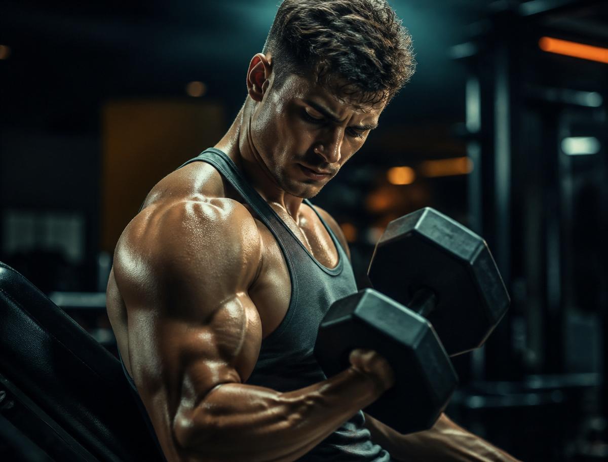 Gym members training with free weights